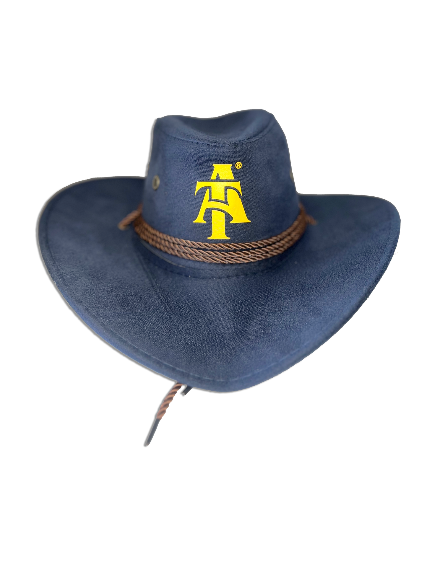 A T Felt Cowboy Hat (Navy w/ Gold)